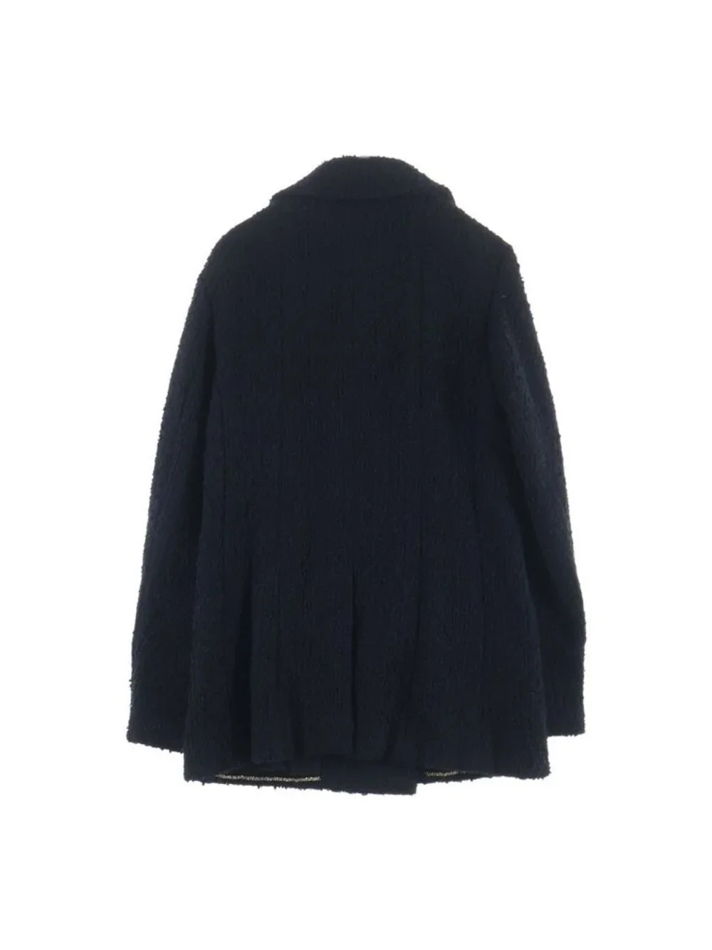 Chanel Tweed Jacket Crystal Button Double Breasted Black